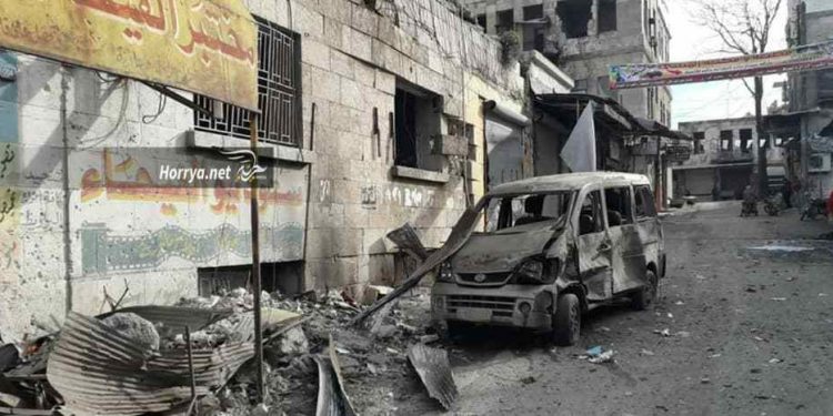 استشهاد 11 مدنياً جراء قصف صاروخي لقوات الأسد على معرة النعمان