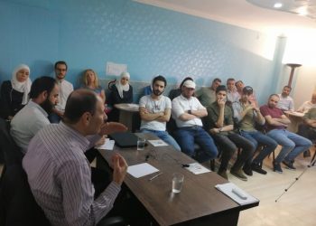 المنسق العام لتجمع مصير أيمن أبو هاشم يتحدث في ندوة حوارية                         حول صفقة القرن وتداعياتها على فلسطين والمنطقة