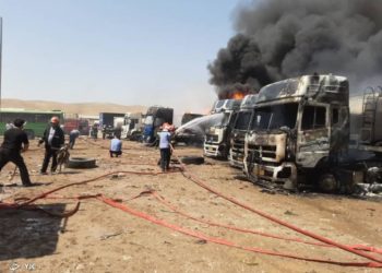 انفجار 6 صهاريج محملة بالوقود غربي إيران