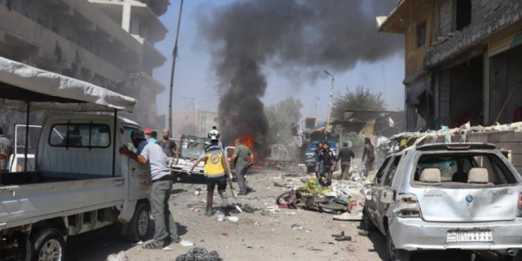 مجزرة بقصف صاروخي لقسد والنظام على مدينة الباب شرقي حلب