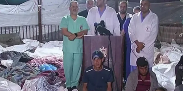 ارتكاب مجزرة إبادة جماعية بقصف “المعمداني”