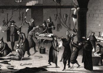 محضر إحدى محاكمات محاكم التفتيش بإسبانيا