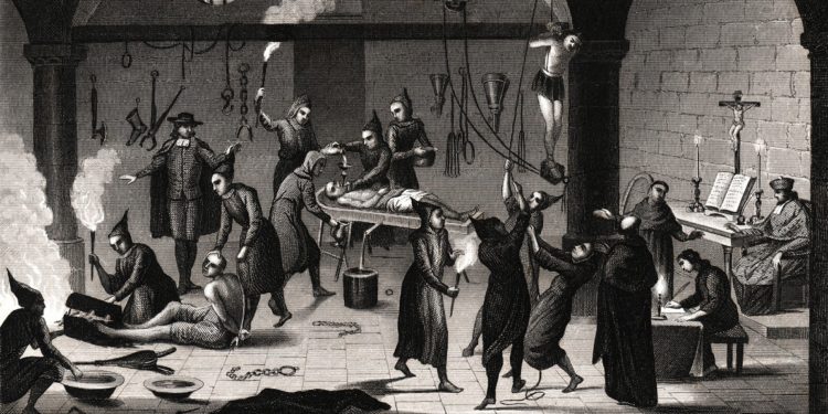 محضر إحدى محاكمات محاكم التفتيش بإسبانيا