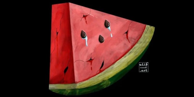 البطّيخ علمًا لفلسطين… خيال ضابط إسرائيليّ